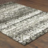 4' X 6' Grey And Ivory Geometric Power Loom Stain Resistant Area Rug